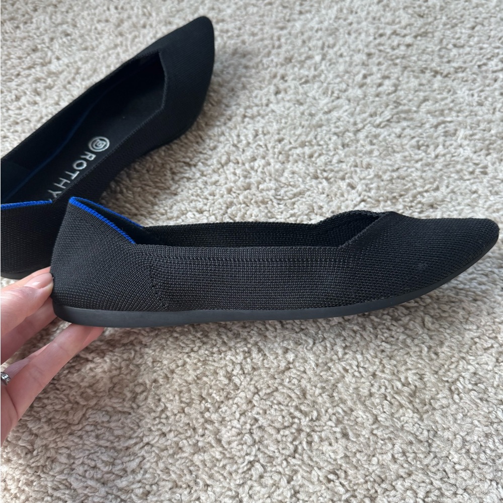 Rothy's Point Black Women's Flats 9.5 - Picture 6 of 8